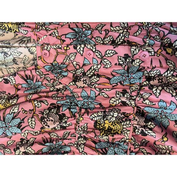 Derek Lam IO Crosby Pink Floral Maxi Dress with V-Neck and Flutter Sleeves - Picture 13 of 14